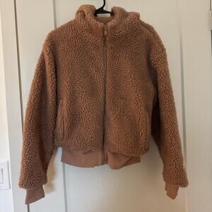 Fabletics Soft and Warm Brown zip up Hoodie